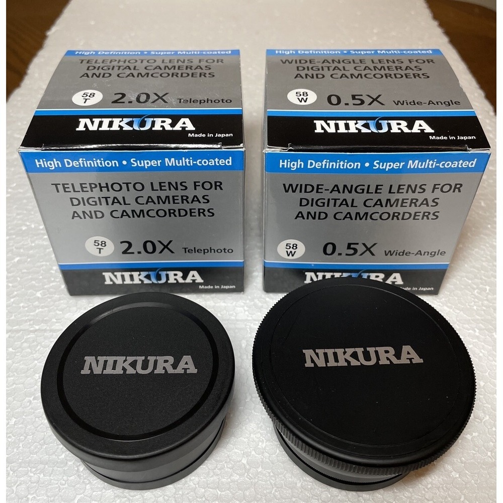 Nikura Lens 58 mm mount 0.5X Wide Angle + 2.0X Telephoto For Digital Camera